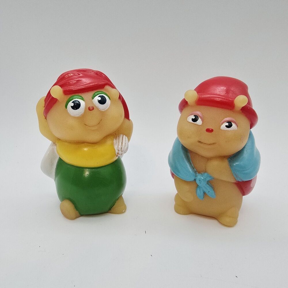 Vintage 1986 Hasbro Playskool Glo Glow Worm 3" Finger Puppet & Friends
